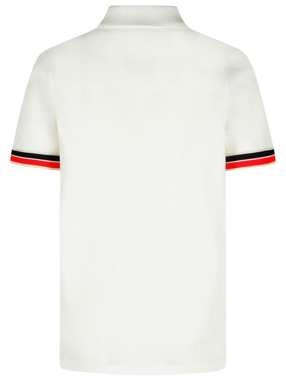Moncler Poloshirt aus weißer Baumwolle