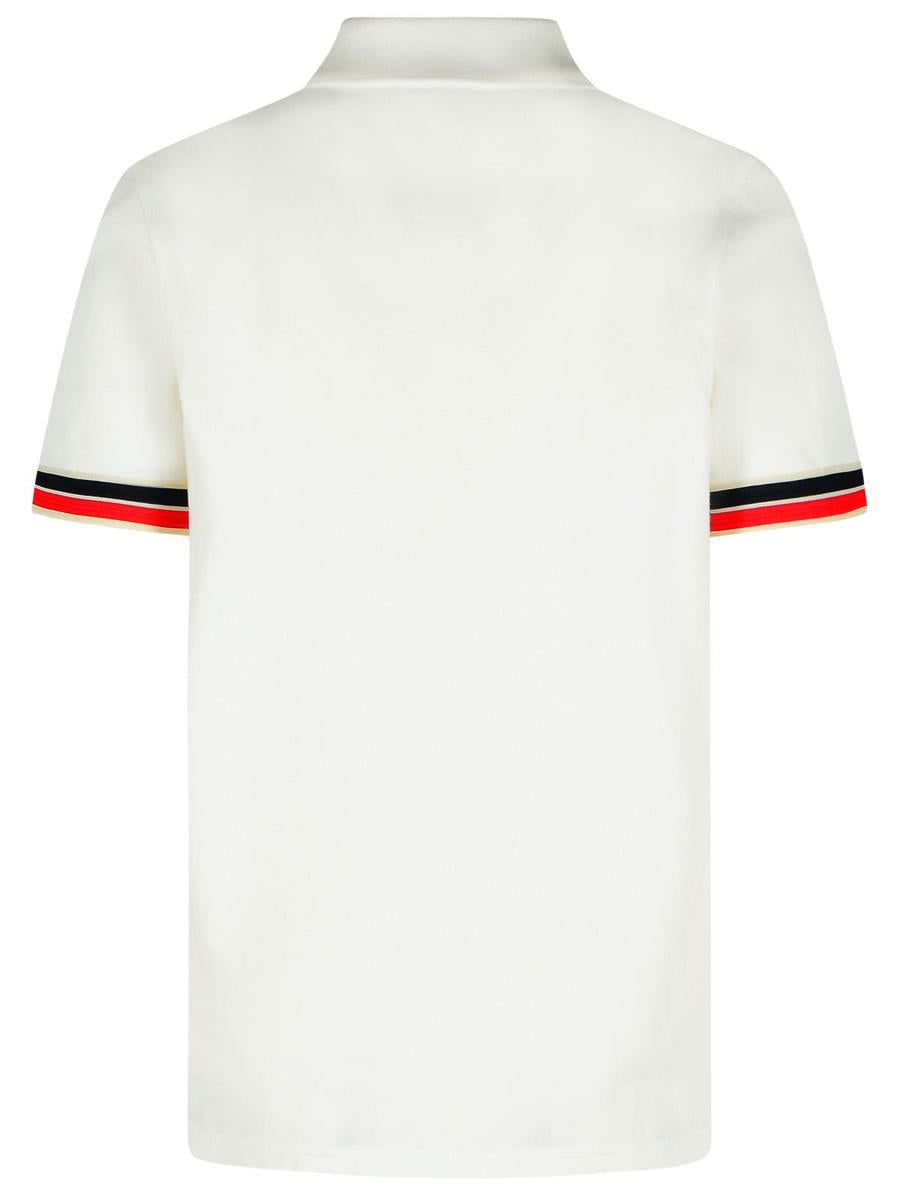 Moncler Poloshirt aus weißer Baumwolle