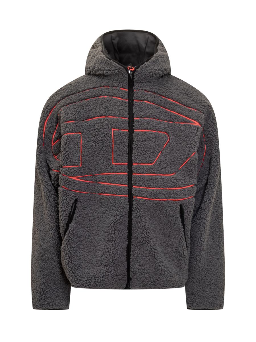 Diesel Diesel Jacke Teddy Zip Logo Grau Herren