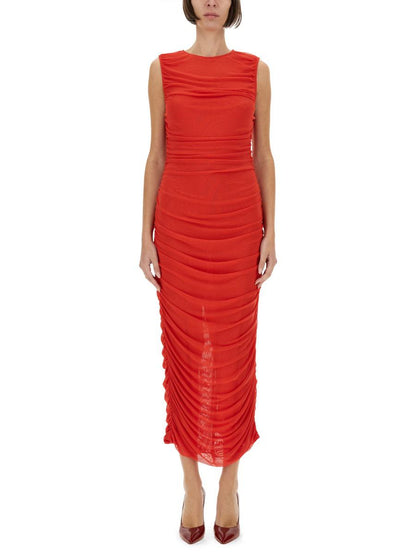 Rotate Birger Christensen – Langes Kleid mit Drapierung