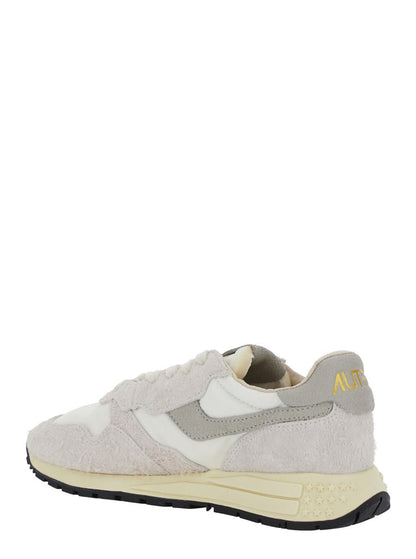 Graue Low-Top-Sneaker „Reelwind“ mit Logo-Patch aus Leder und Stoff für Damen