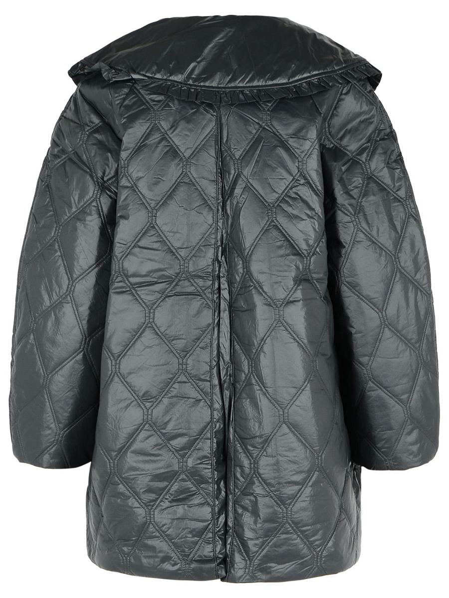 Ganni – Glänzende schwarze Nylonjacke