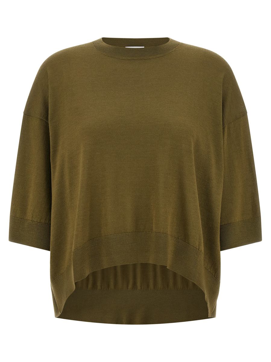 Kurzer Wollpullover in Nude