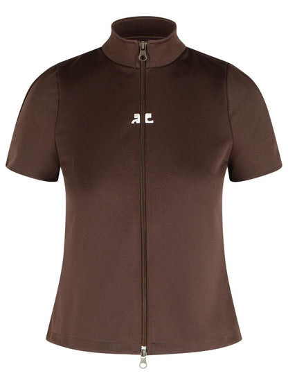 Courrèges Braunes Polyester-T-Shirt