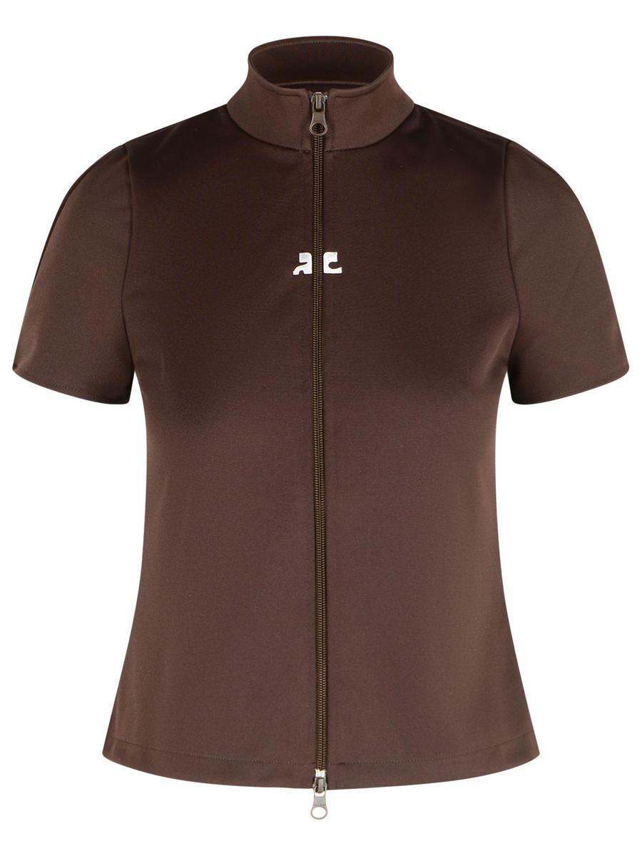 Courrèges Braunes Polyester-T-Shirt