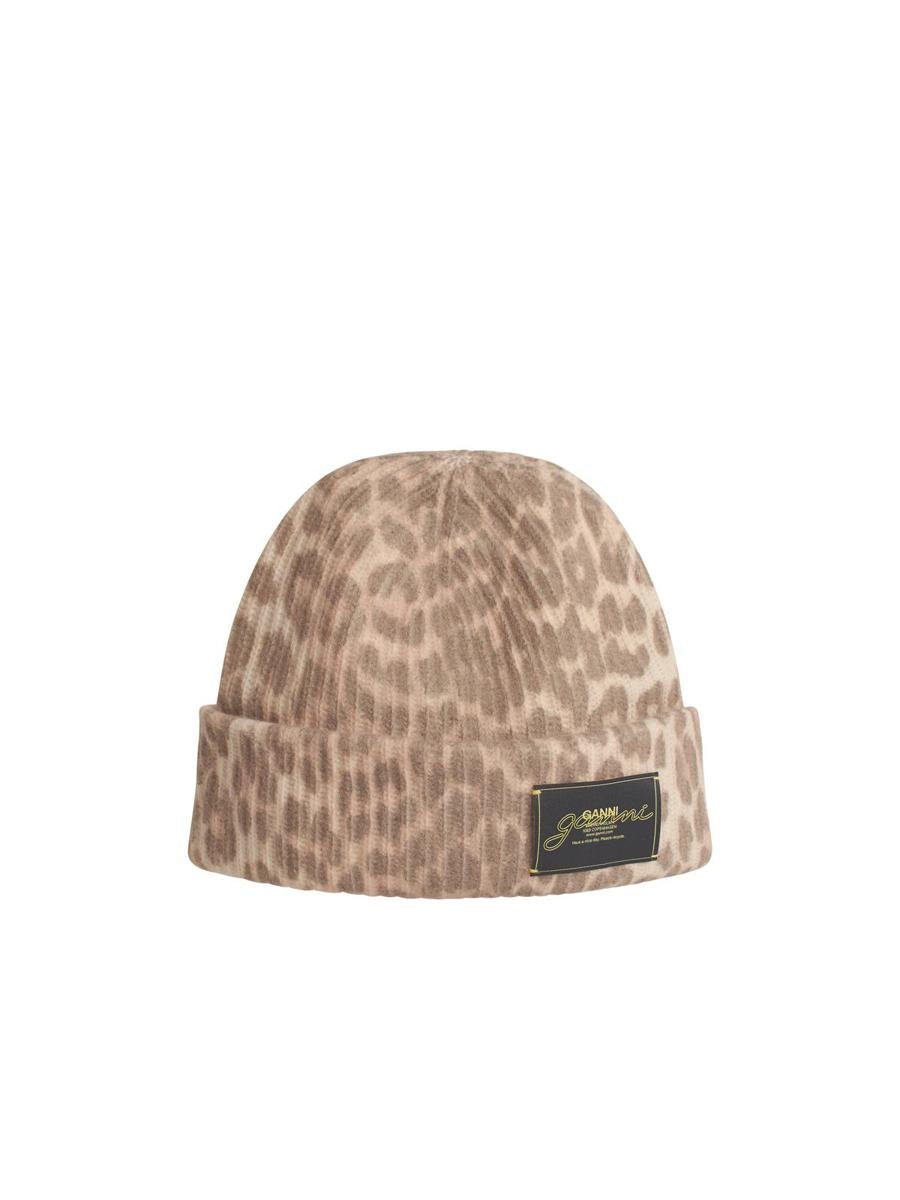 Ganni – Mehrfarbige Beanie „Leo“ aus Wollmischung