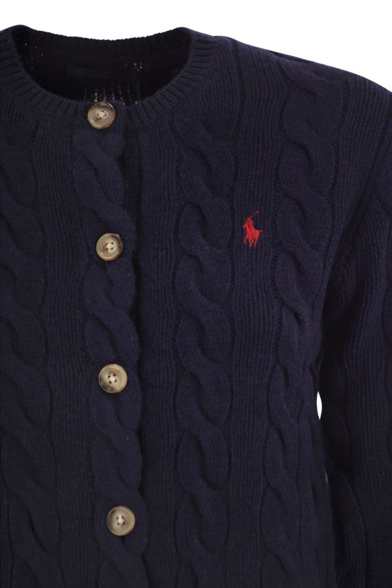 Polo Ralph Lauren – Zopfmuster-Cardigan aus Wolle und Kaschmir