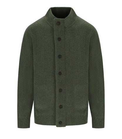 Barbour Essential Patch-Strickjacke mit Reißverschluss in Olivgrün