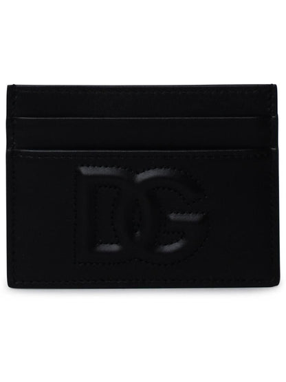 Dolce &amp; Gabbana Kartenetui aus schwarzem Leder
