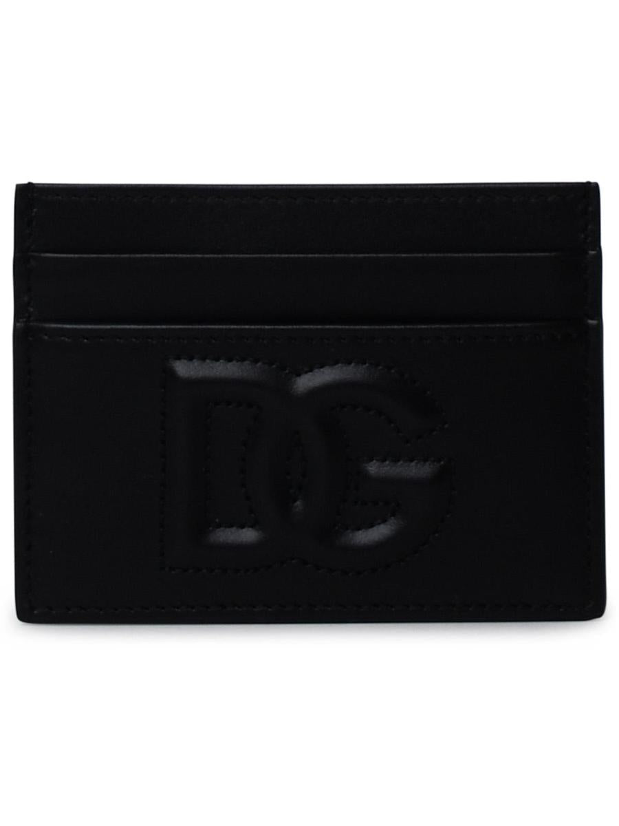 Dolce &amp; Gabbana Kartenetui aus schwarzem Leder