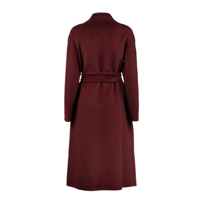 Max Mara – Burgunderroter Morgenmantel aus Kaschmirwolle und Seide