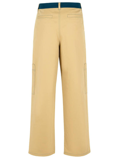 Beigefarbene Cargohose aus Baumwolle in Off-White