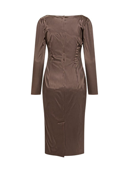 Dolce &amp; Gabbana Dolce &amp; Gabbana Satin-Langarmkleid