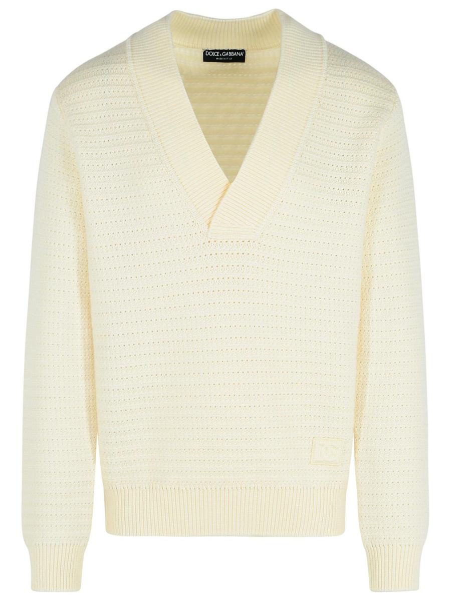 Dolce &amp; Gabbana Weißer Pullover aus Schurwolle