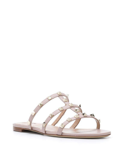 Valentino Garavani – Flache Sandalen „Rockstud“ aus Leder