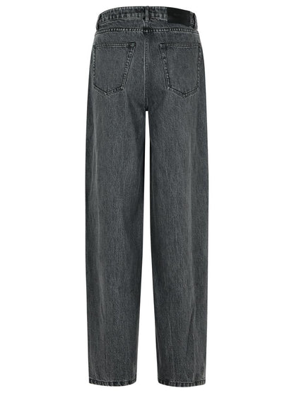 Rotate Birger Christensen – Schwarze Baumwolljeans mit Schnürsenkeln