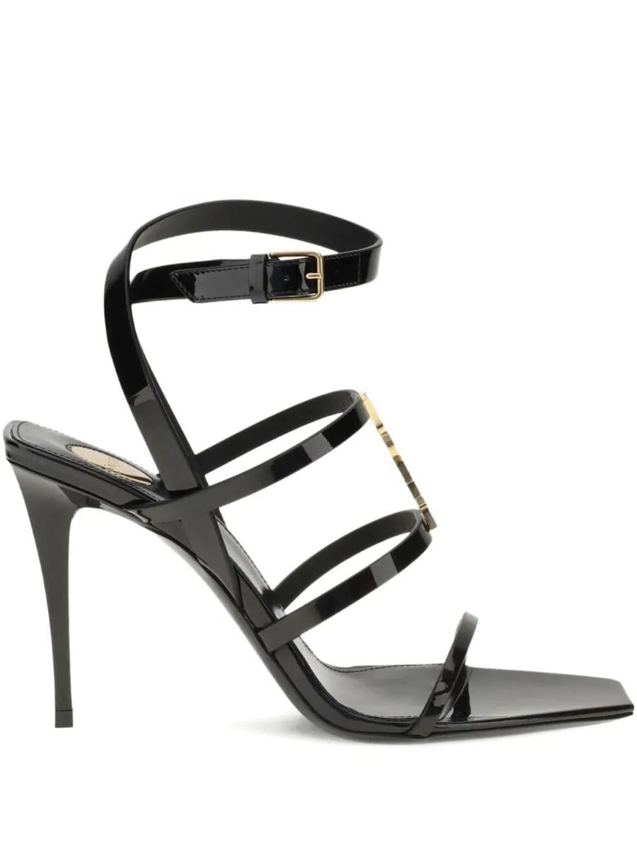 Saint Laurent Cassandra Sandalen aus Lackleder mit mehreren Riemen