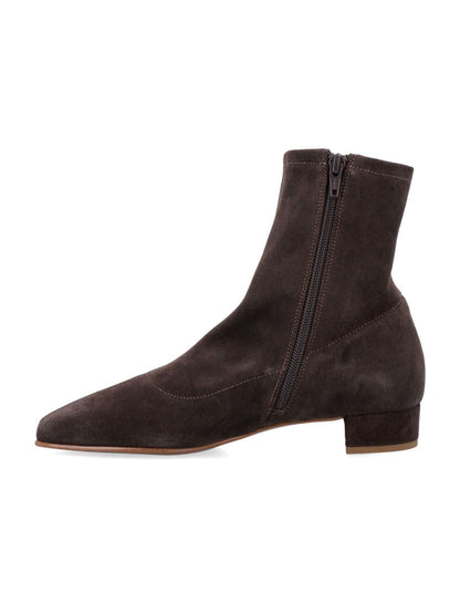 By Far – Este Ristretto – Stiefeletten aus braunem Wildleder
