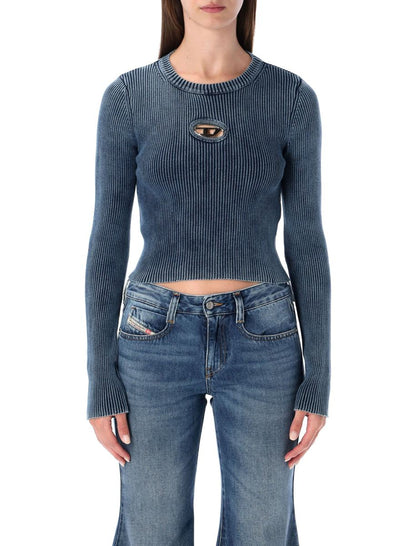 Diesel – M-Anchor-A – Geripptes Langarmoberteil in Blau