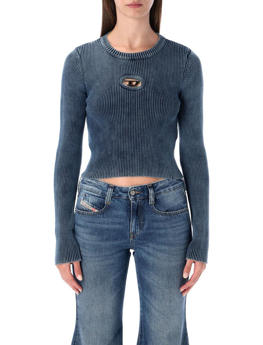 Diesel – M-Anchor-A – Geripptes Langarmoberteil in Blau
