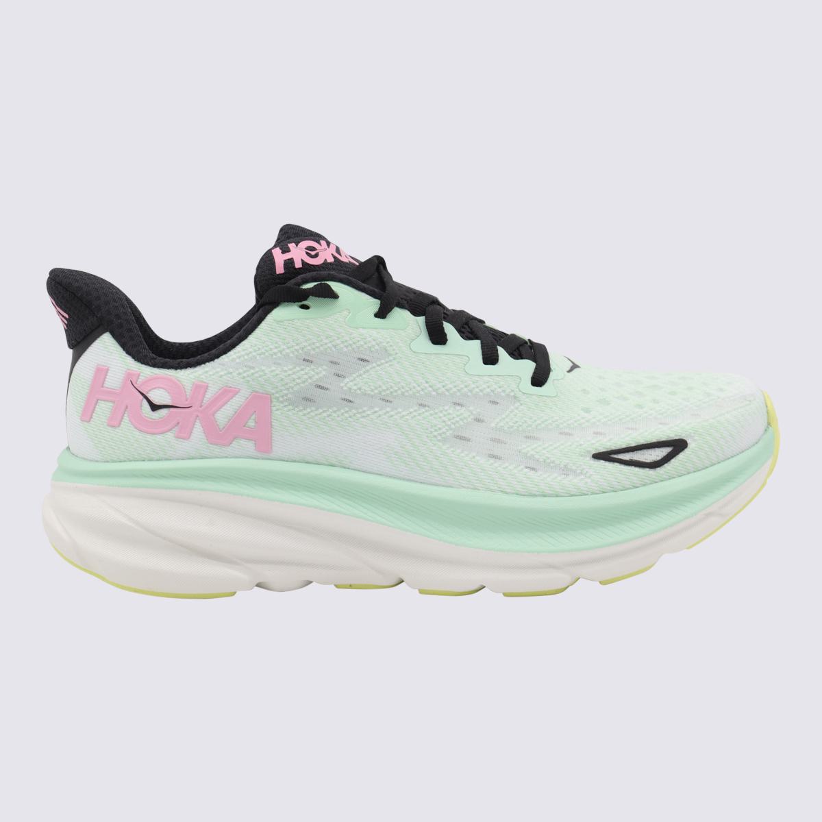 Hoka Clifton Sneaker in Hellgrün und Rosa