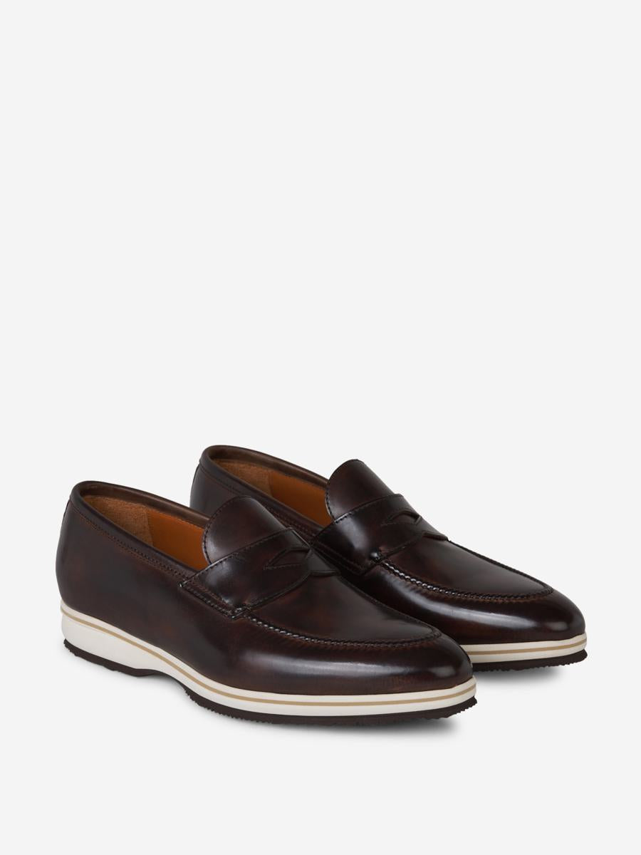 Bontoni – Loafer aus Leder mit Kontrastsohle