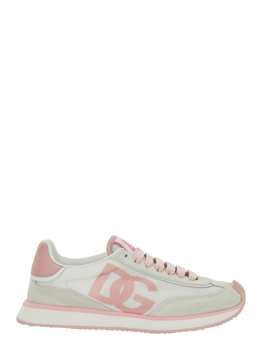 Rosa Running-Sneaker „Aria“ mit Logodetail aus Wildleder und technischem Gewebe für Damen