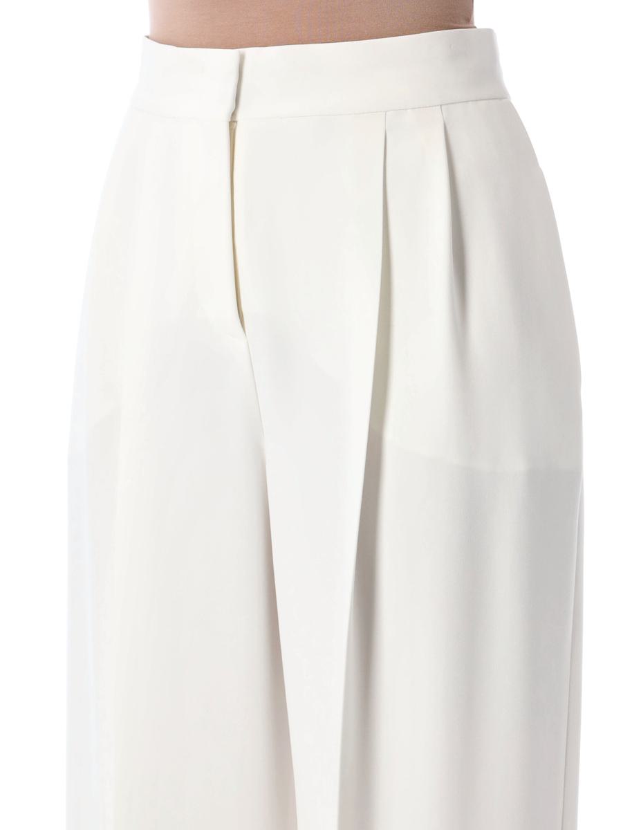 Alberta Ferretti – Weiße Bundfaltenhose mit weitem Bein