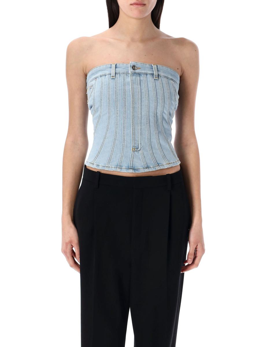Mugler Denim-Bustier