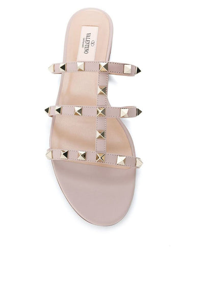 Valentino Garavani – Flache Sandalen „Rockstud“ aus Leder