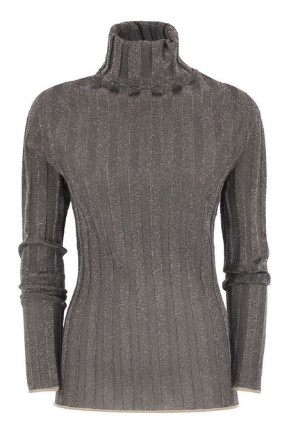Fabiana Filippi – Gerippter Rollkragenpullover mit Lurex