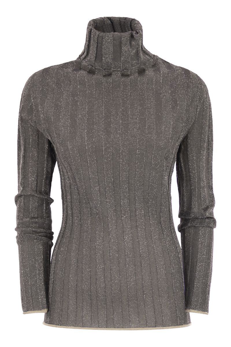 Fabiana Filippi – Gerippter Rollkragenpullover mit Lurex