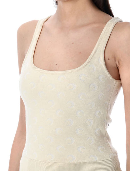 Marine Serre Moon Jacquard-Strick-Trägertop