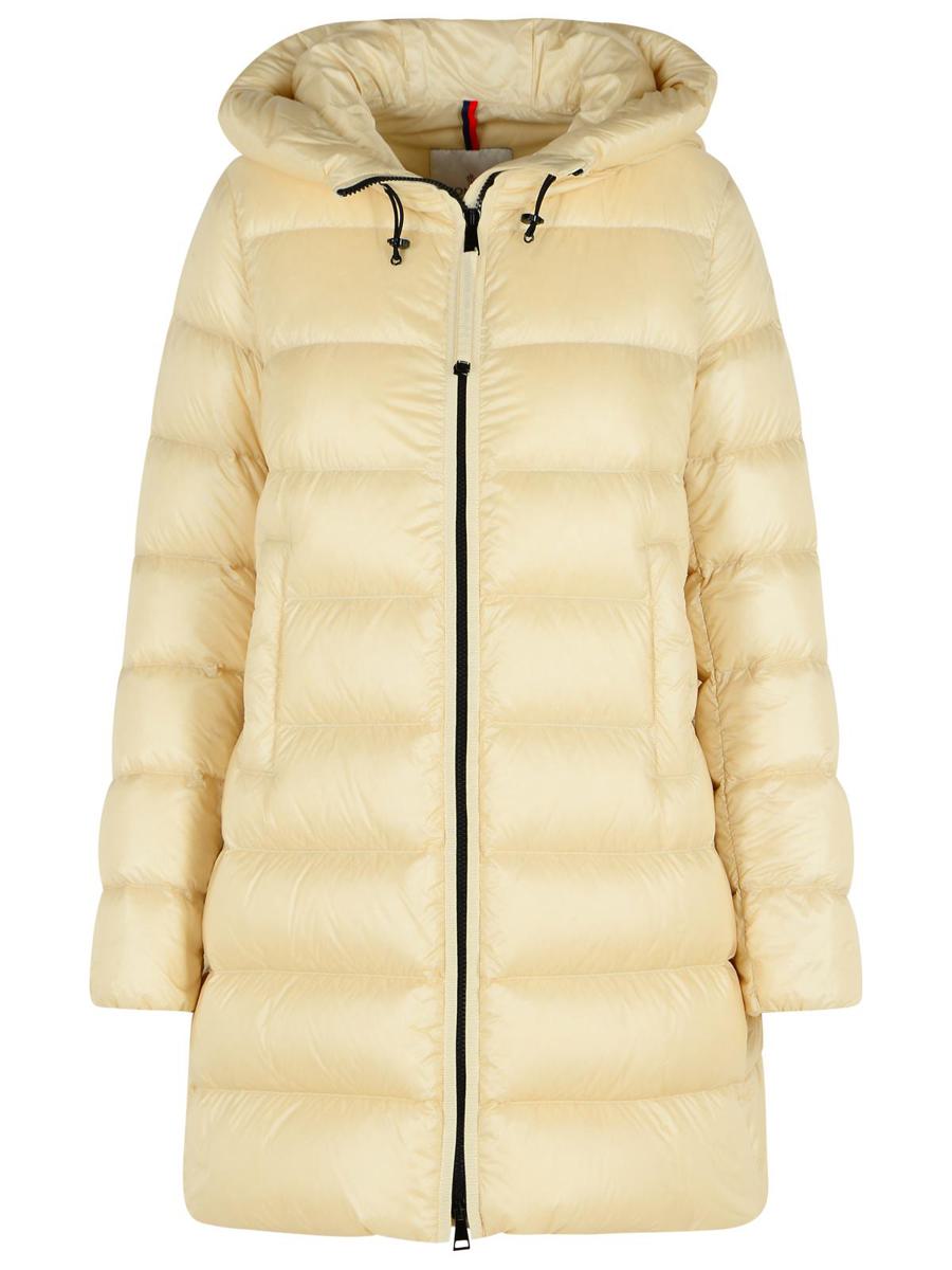 Moncler Suyenne' Elfenbeinfarbener Polyamidmantel