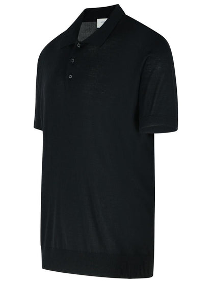 Golden Goose Poloshirt aus schwarzer Schurwolle