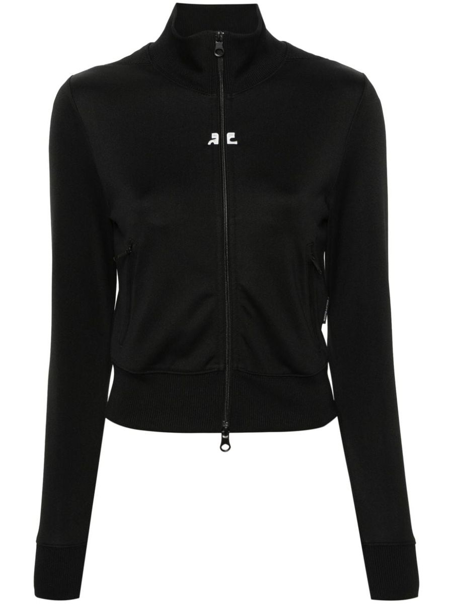 Courrèges Sweatshirt mit Logo-Patch und Reißverschluss