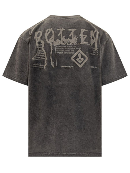 M44 Label Group Schwarzes T-Shirt mit Vintage-Effekt 44 Label Group