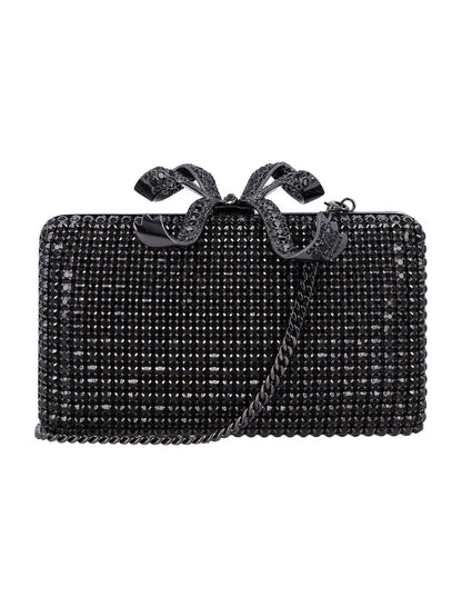 Self-Portrait – Box-Clutch mit Kristallen