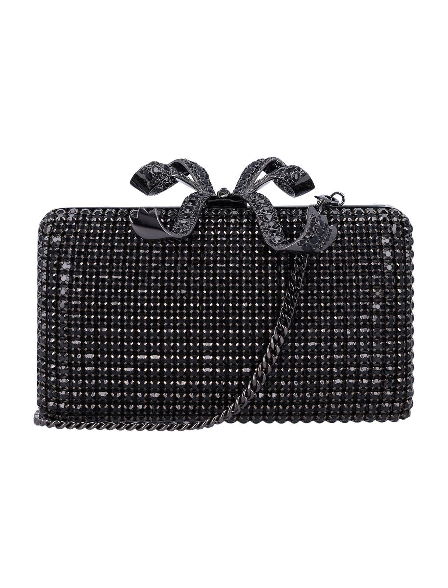 Self-Portrait – Box-Clutch mit Kristallen