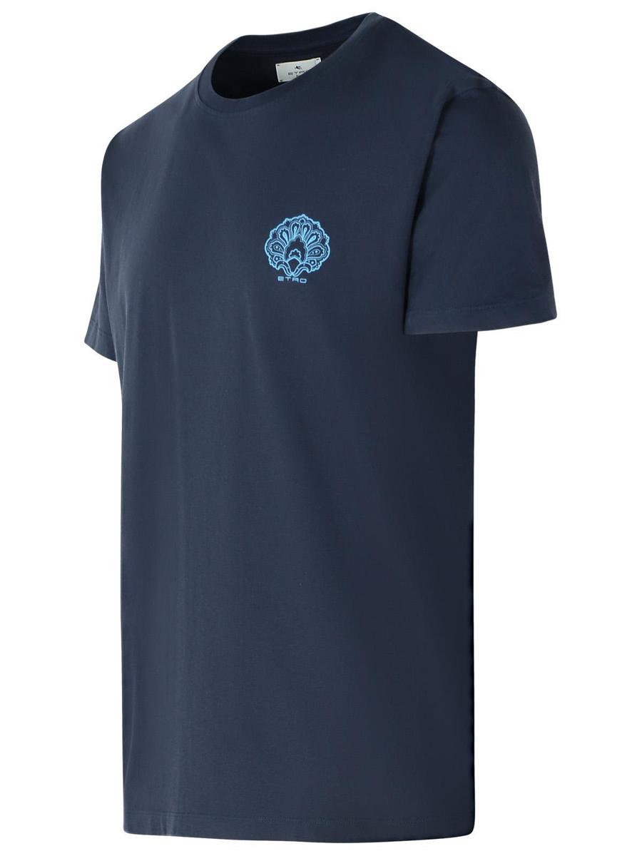Etro Blaues Baumwoll-T-Shirt