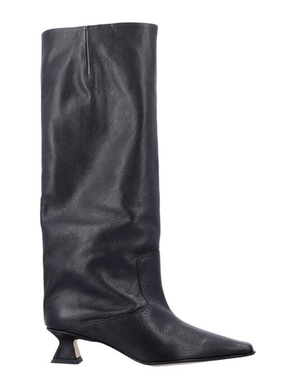 Miista Effie Kniestiefel aus schwarzem Leder
