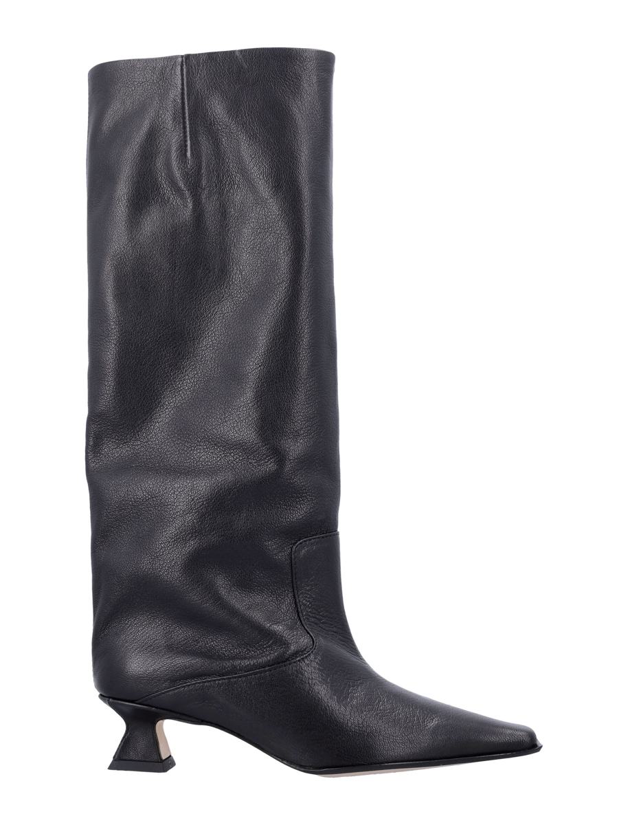 Miista Effie Kniestiefel aus schwarzem Leder