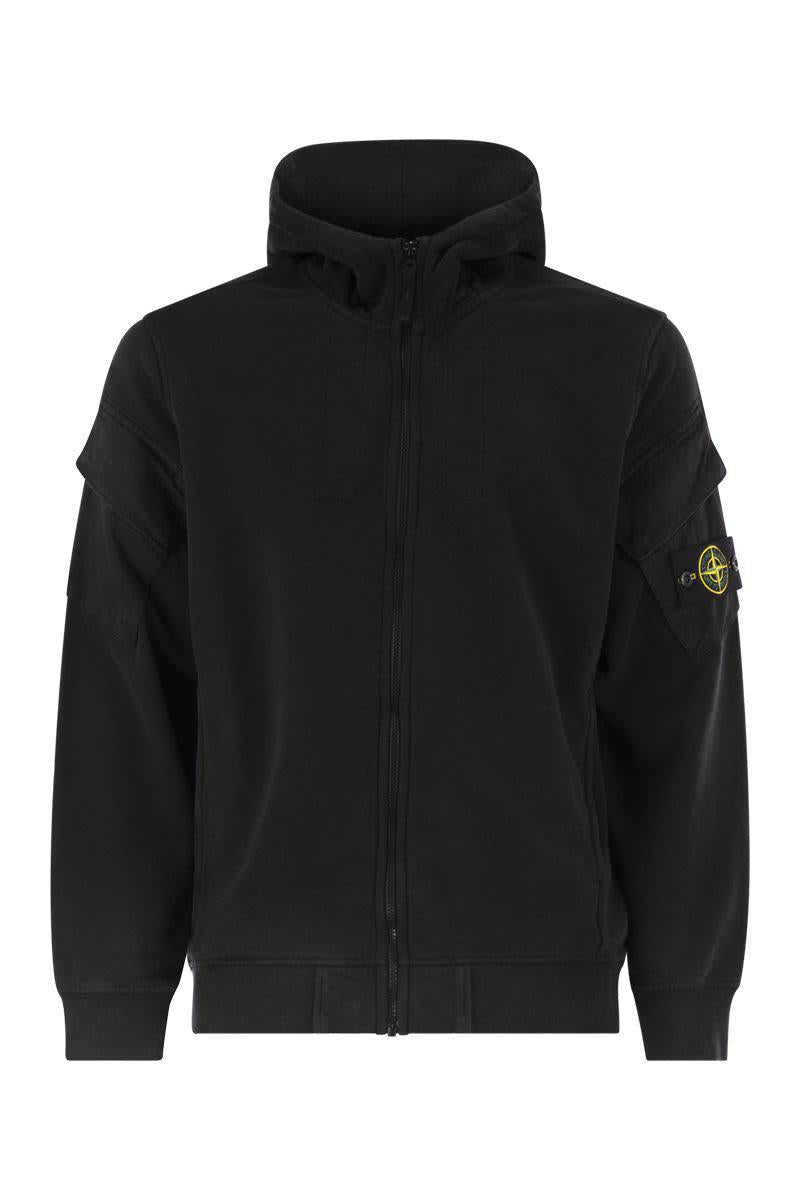 Stone Island – Kapuzenpullover mit Reißverschluss und Ärmeltaschen