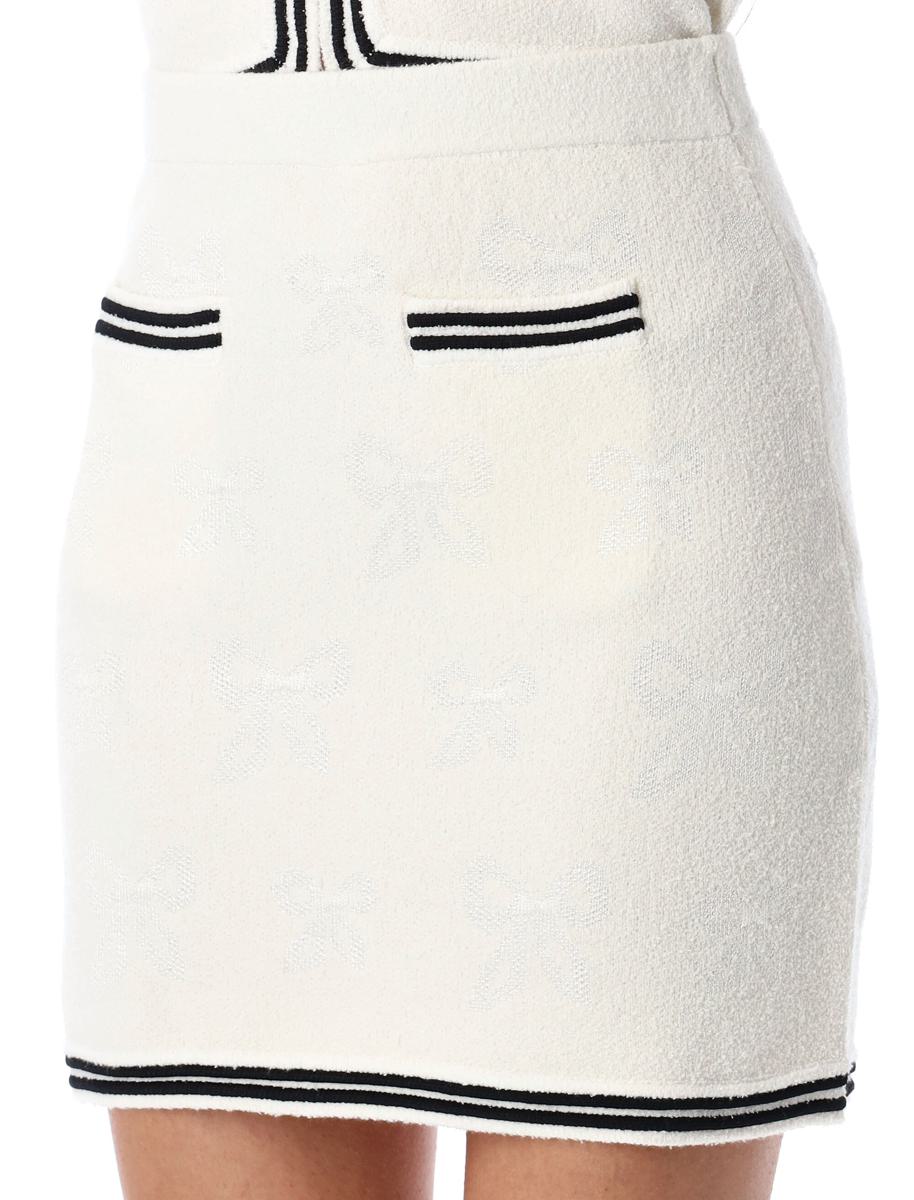 Self-Portrait – Jacquard-Minirock mit Schleife