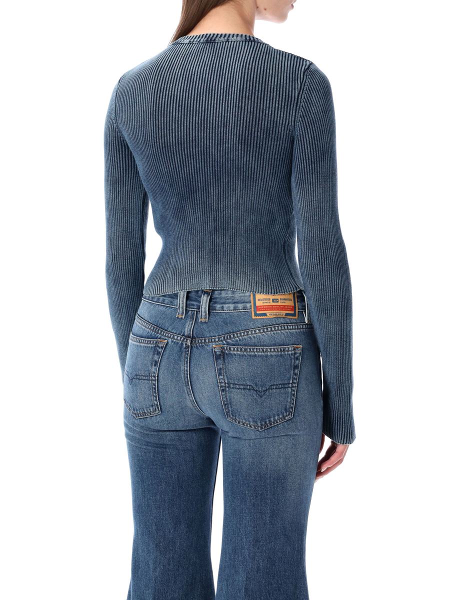 Diesel – M-Anchor-A – Geripptes Langarmoberteil in Blau