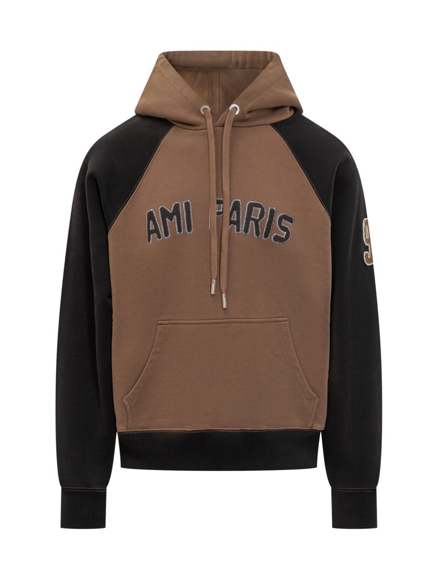 AMI Paris Ami Alexandre Mattiussi Herren Zweifarbiges Kapuzenpullover-Sweatshirt