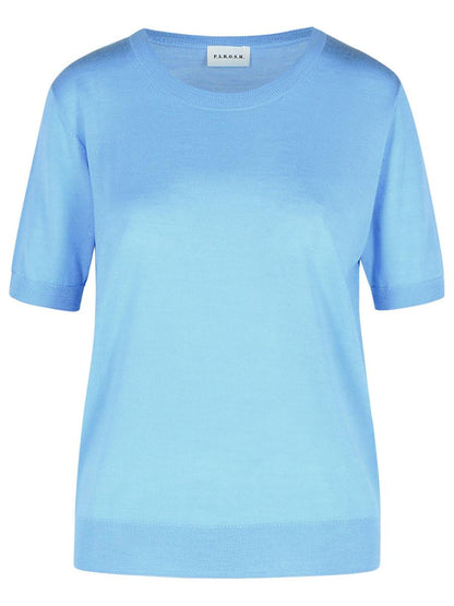 PAROSH Hellblauer Pullover aus Wollmischung