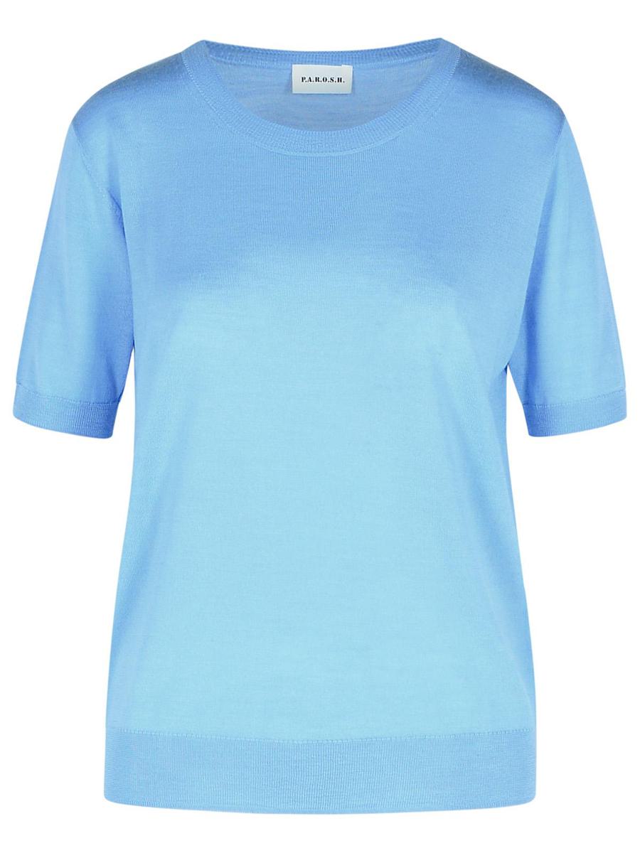 PAROSH Hellblauer Pullover aus Wollmischung