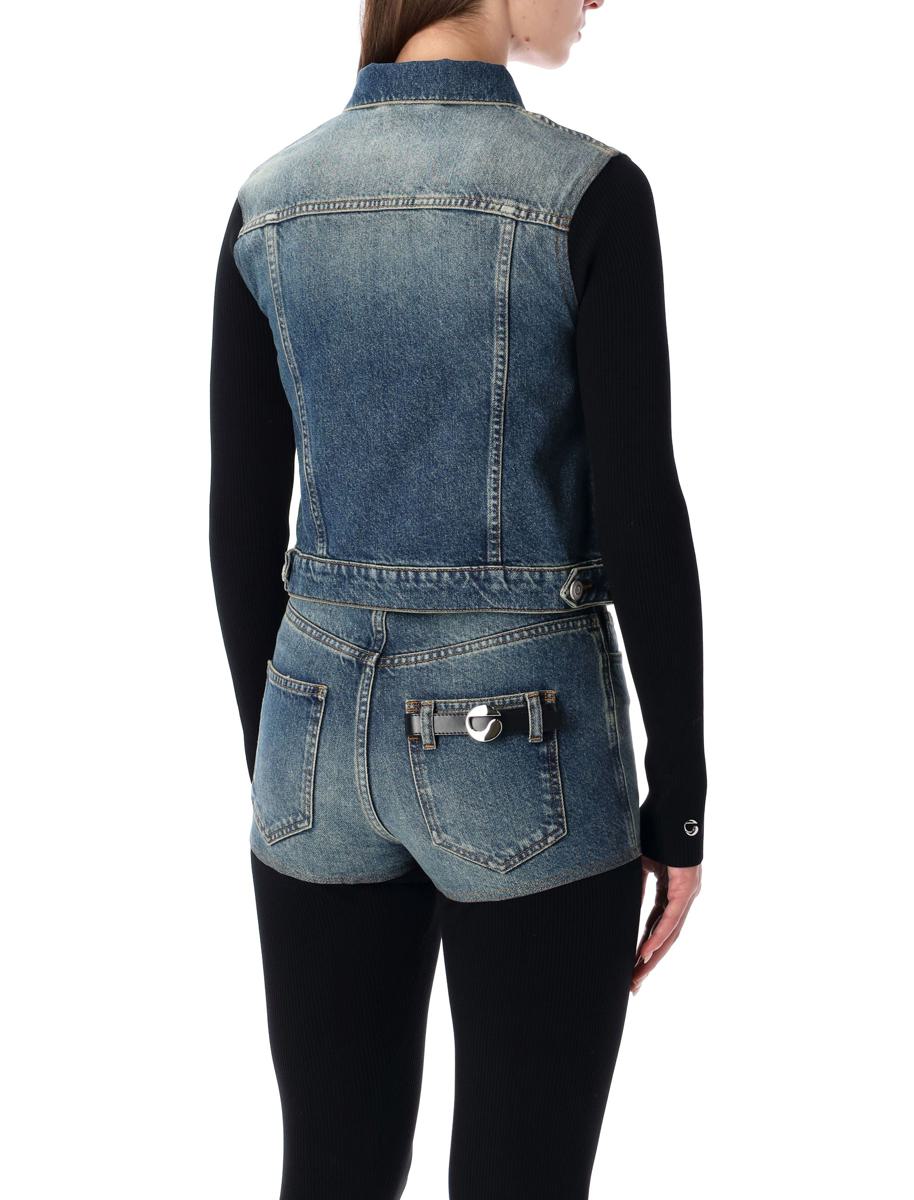 Coperni Hybrid-Jacke aus Rippstrick und Denim im Trompe-L'Œil-Stil