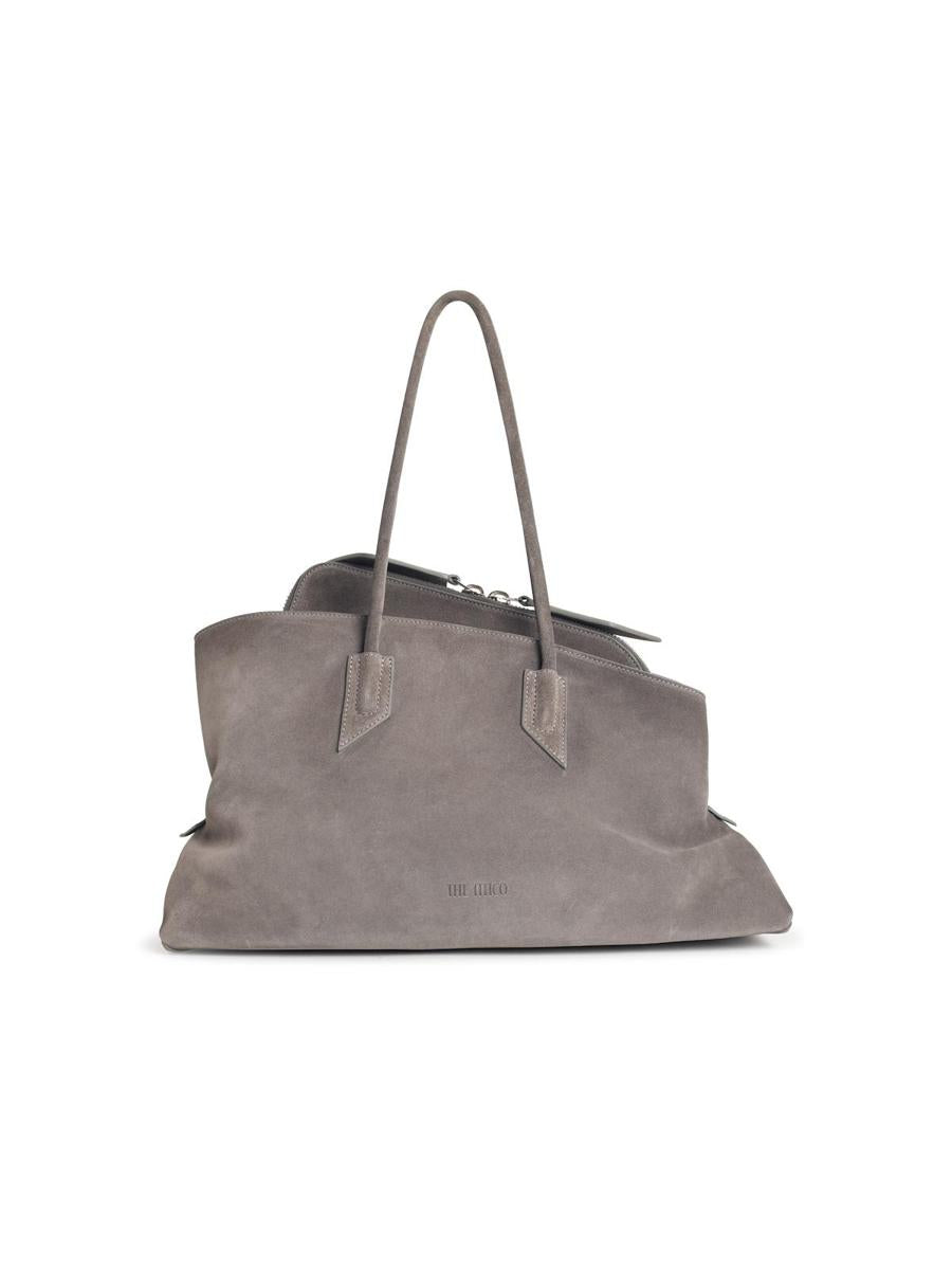 Die mittelgroße Attico-Tasche „La Passeggiata“ aus dunkelgrauem Leder